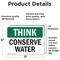 Signmission Conserve Water, 7 in W x Rectangle, Vinyl Decal OS-2PACK-TS-D-57-L-11821 - alternate 3